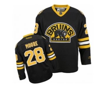 Men's Reebok Boston Bruins #28 Dominic Moore Authentic Black Third NHL Jersey