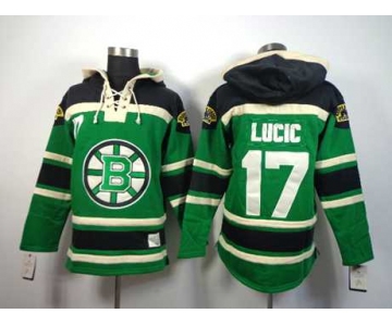 nhl jerseys boston bruins #17 lucic green[pullover hooded sweatshirt]