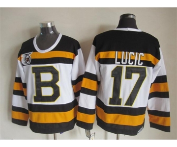 nhl jerseys boston bruins #17 lucic white [m&n 75th]