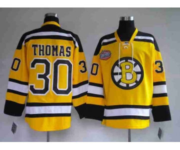 nhl jerseys boston bruins #30 yellow thomas[winter classic]