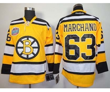 nhl jerseys boston bruins #63 marchand yellow[winter classic]