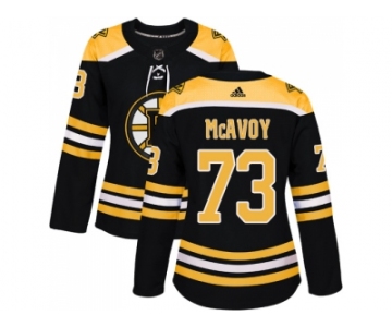 Women Adidas Boston Bruins #73 Charlie McAvoy Black Home Authentic Stitched NHL Jersey