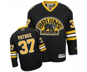 Women Reebok Boston Bruins #37 Patrice Bergeron Authentic Black Third NHL Jersey