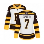 Women's Adidas Boston Bruins #7 Phil Esposito Authentic White 2019 Winter Classic NHL Jersey