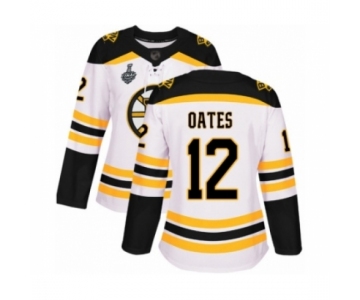 Women's Boston Bruins #12 Adam Oates Authentic White Away 2019 Stanley Cup Final Bound Hockey Jersey