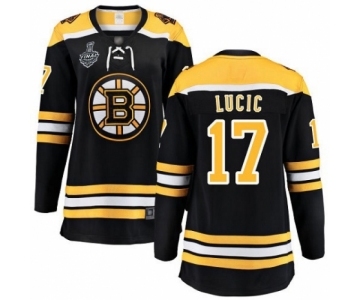 Women's Boston Bruins #17 Milan Lucic Authentic Black Home Fanatics Branded Breakaway 2019 Stanley Cup Final Bound Hockey Jersey