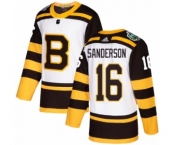 Youth Adidas Boston Bruins #16 Derek Sanderson Authentic White 2019 Winter Classic NHL Jersey