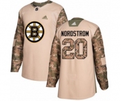 Youth Adidas Boston Bruins #20 Joakim Nordstrom Authentic Camo Veterans Day Practice NHL Jersey