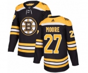 Youth Adidas Boston Bruins #27 John Moore Authentic Black Home NHL Jersey