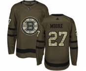 Youth Adidas Boston Bruins #27 John Moore Authentic Green Salute to Service NHL Jersey