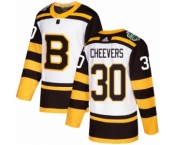 Youth Adidas Boston Bruins #30 Gerry Cheevers Authentic White 2019 Winter Classic NHL Jersey