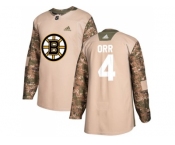 Youth Adidas Boston Bruins #4 Bobby Orr Camo Authentic 2017 Veterans Day Stitched NHL Jersey