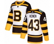 Youth Adidas Boston Bruins #43 Danton Heinen Authentic White 2019 Winter Classic NHL Jersey