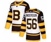 Youth Adidas Boston Bruins #56 Axel Andersson Authentic White 2019 Winter Classic NHL Jersey