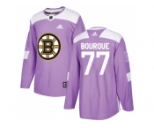 Youth Adidas Boston Bruins #77 Ray Bourque Purple Authentic Fights Cancer Stitched NHL Jersey