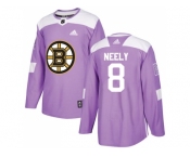 Youth Adidas Boston Bruins #8 Cam Neely Purple Authentic Fights Cancer Stitched NHL Jersey