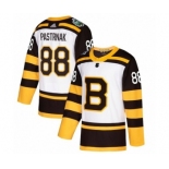 Youth Adidas Boston Bruins #88 David Pastrnak Authentic White 2019 Winter Classic NHL Jersey