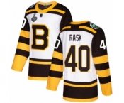 Youth Boston Bruins #40 Tuukka Rask Authentic White Winter Classic 2019 Stanley Cup Final Bound Hockey Jersey