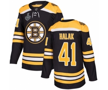 Youth Boston Bruins #41 Jaroslav Halak Authentic Black Home 2019 Stanley Cup Final Bound Hockey Jersey