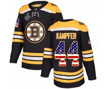 Youth Boston Bruins #44 Steven Kampfer Authentic Black USA Flag Fashion 2019 Stanley Cup Final Bound Hockey Jersey