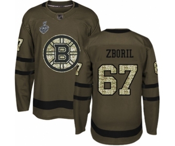 Youth Boston Bruins #67 Jakub Zboril Authentic Green Salute to Service 2019 Stanley Cup Final Bound Hockey Jersey