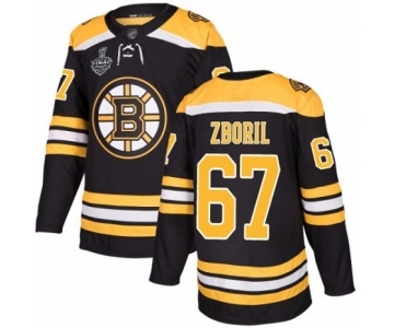 Youth Boston Bruins #67 Jakub Zboril Premier Black Home 2019 Stanley Cup Final Bound Hockey Jersey