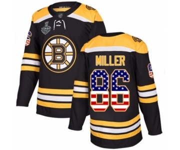 Youth Boston Bruins #86 Kevan Miller Authentic Black USA Flag Fashion 2019 Stanley Cup Final Bound Hockey Jersey