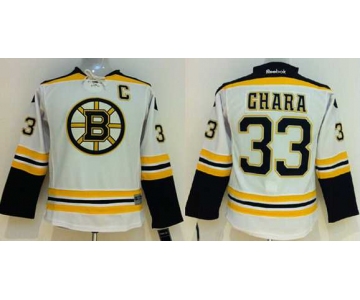 youth nhl jerseys boston bruins #33 chara white[patch C]