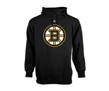 Boston Bruins Black Old Time Hockey Big Logo with Crest Pullover Hoodie