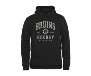 Men's Boston Bruins Black Camo Stack Pullover Hoodie