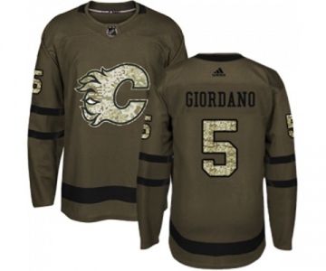 Calgary Flames #5 Mark Giordano Authentic Green Salute to Service Hockey Jersey