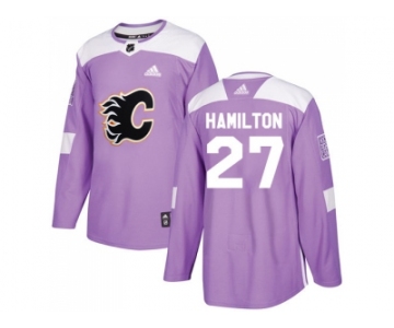 Men Adidas Calgary Flames #27 Dougie Hamilton Purple Authentic Fights Cancer Stitched NHL Jersey