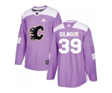 Men Adidas Calgary Flames #39 Doug Gilmour Purple Authentic Fights Cancer Stitched NHL Jersey