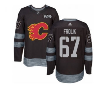 Men's Adidas Calgary Flames #67 Michael Frolik Authentic Black 1917-2017 100th Anniversary NHL Jersey