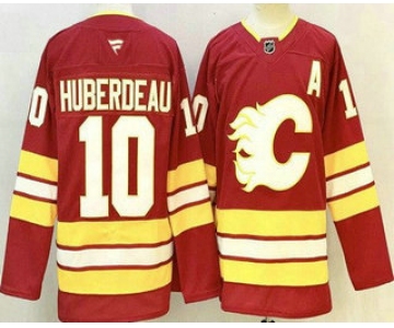Men's Calgary Flames #10 Jonathan Huberdeau Red Authentic Jersey