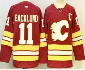 Men's Calgary Flames #11 Mikael Backlund Red Authentic Jersey