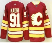 Men's Calgary Flames #91 Nazem Kadri Red Authentic Jersey