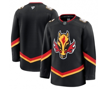 Men's Calgary Flames Blank Black 2024-25 Alternate Stitched Hockey Jersey