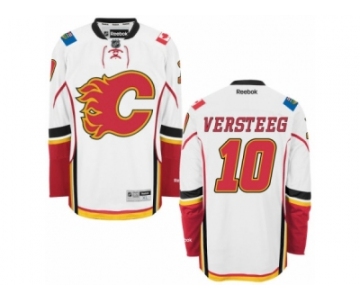 Men's Reebok Calgary Flames #10 Kris Versteeg Authentic White Away NHL Jersey