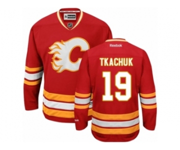 Men's Reebok Calgary Flames #19 Matthew Tkachuk Authentic Red Third NHL Jersey