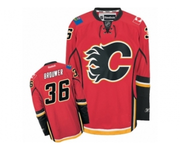 Men's Reebok Calgary Flames #36 Troy Brouwer Authentic Red Home NHL Jersey