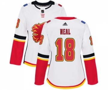 Women Calgary Flames #18 James Neal Authentic White Away Hockey Jersey