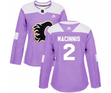 Women Calgary Flames #2 Al MacInnis Authentic Purple Fights Cancer Practice Hockey Jersey