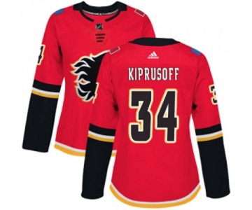 Women Calgary Flames #34 Miikka Kiprusoff Authentic Red Home Hockey Jersey