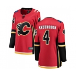 Women Calgary Flames #4 Rasmus Andersson Authentic Red Home Fanatics Branded Breakaway Hockey Jersey