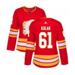 Women Calgary Flames #61 Brett Kulak Authentic Red Alternate Hockey Jersey