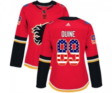 Women Calgary Flames #89 Alan Quine Authentic Red USA Flag Fashion Hockey Jersey