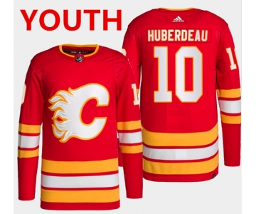 Youth Calgary Flames #10 Jonathan Huberdeau Red Stitched Jersey