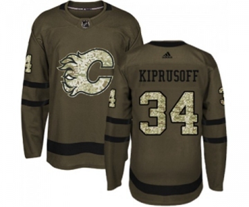 Youth Calgary Flames #34 Miikka Kiprusoff Authentic Green Salute to Service Hockey Jersey