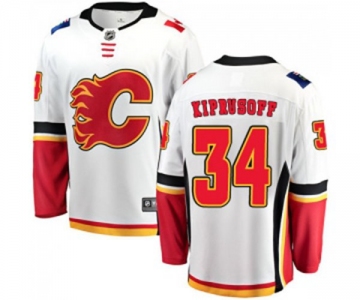 Youth Calgary Flames #34 Miikka Kiprusoff Fanatics Branded White Away Breakaway Hockey Jersey